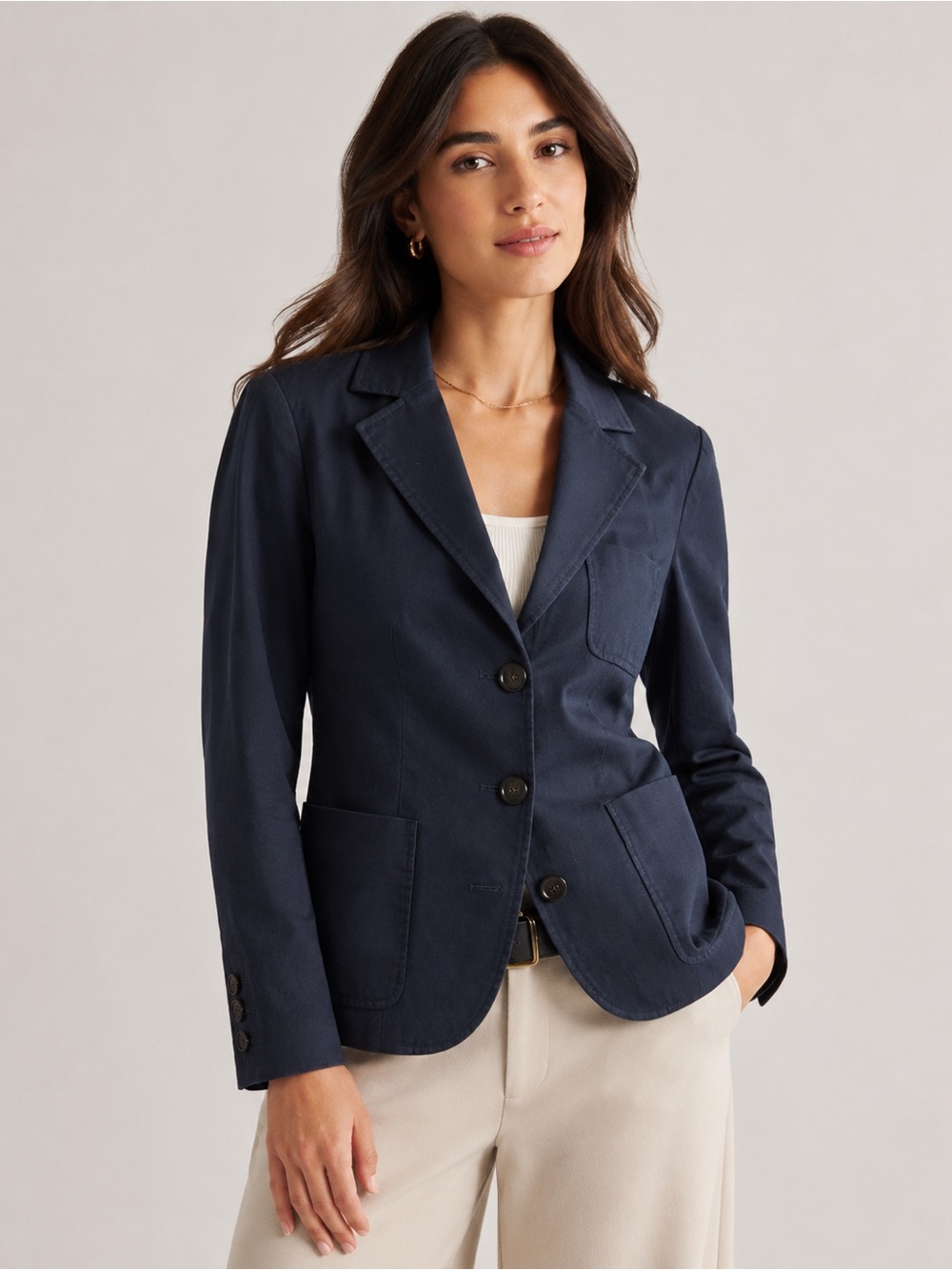 Banana Republic Women's Navy Blue button Blazer